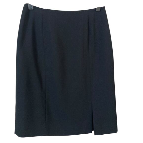 Jones NY Pencil Skirt Womens 4 Black Side Slit Front Career Workwear Casual New - Picture 3 of 13